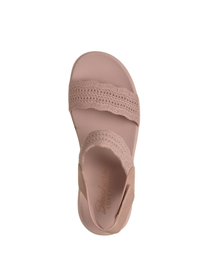 SANDALIAS ELÁSTICAS CON VELCRO PARA MUJER SKECHERS Arya Favorite Finds Blush 119559 ROSA