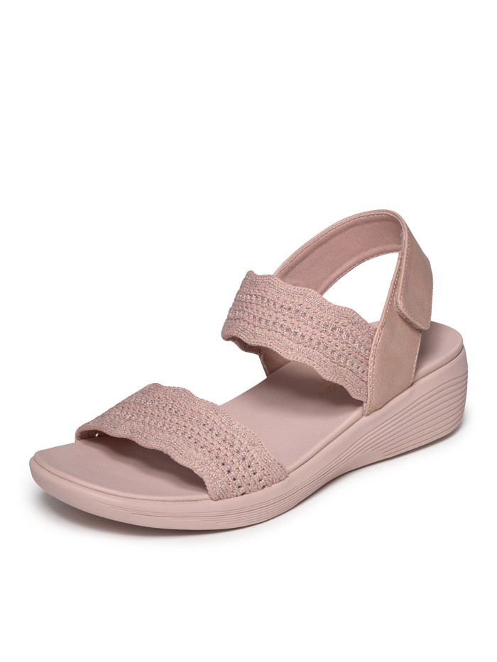 SANDALIAS ELÁSTICAS CON VELCRO PARA MUJER SKECHERS Arya Favorite Finds Blush 119559 ROSA