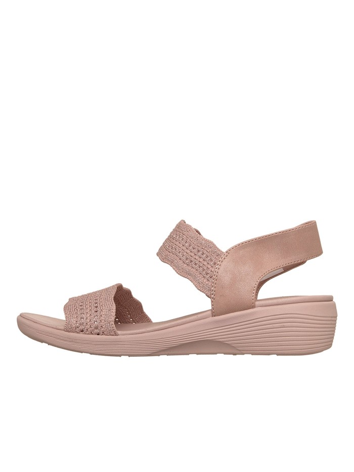 SANDALIAS ELÁSTICAS CON VELCRO PARA MUJER SKECHERS Arya Favorite Finds Blush 119559 ROSA