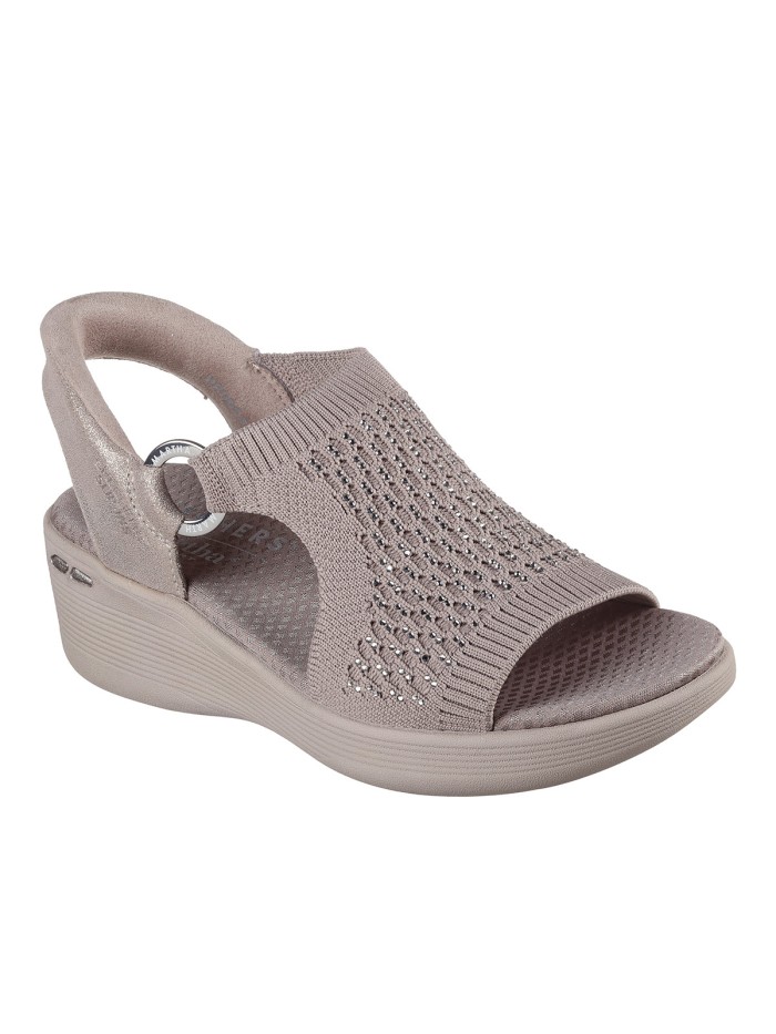 SANDALIAS ELÁSTICAS PARA MUJER SKECHERS SLIP INS-Martha Stewart 188001 TAUPE