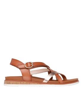 SANDALIAS DE TIRAS CON HEBILLA PARA MUJER SKECHERS BOBS Desert Kiss Low - Peak Rank 114709 CAMEL