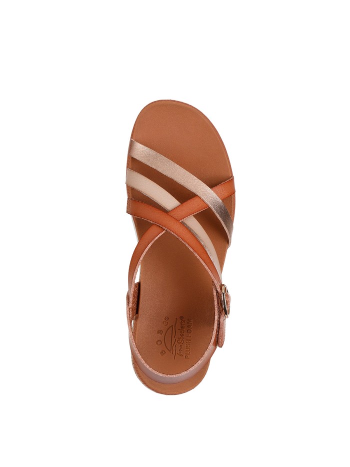 SANDALIAS DE TIRAS CON HEBILLA PARA MUJER SKECHERS BOBS Desert Kiss Low - Peak Rank 114709 CAMEL