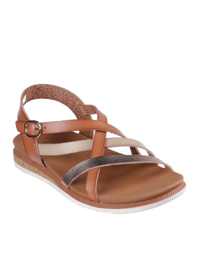 SANDALIAS DE TIRAS CON HEBILLA PARA MUJER SKECHERS BOBS Desert Kiss Low - Peak Rank 114709 CAMEL