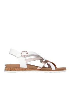 SANDALIAS DE TIRAS CASUAL PARA MUJER SKECHERS BOBS Desert Kiss Low - Peak Rank 114709 BLANCO