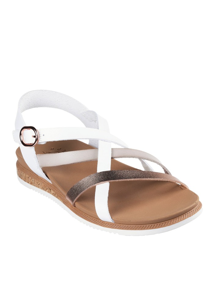 SANDALIAS DE TIRAS CASUAL PARA MUJER SKECHERS BOBS Desert Kiss Low - Peak Rank 114709 BLANCO