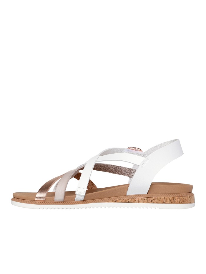 SANDALIAS DE TIRAS CASUAL PARA MUJER SKECHERS BOBS Desert Kiss Low - Peak Rank 114709 BLANCO