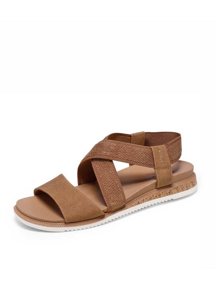 SANDALIAS ELÁSTICAS PARA MUJER SKECHERS BOBS Desert Kiss Low 114705 CAMEL