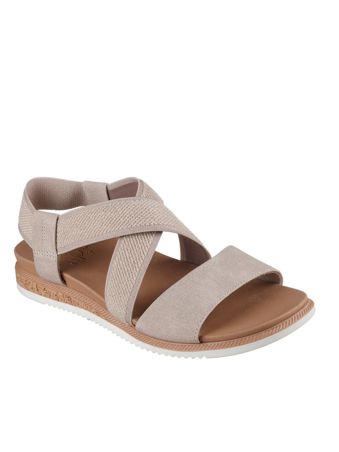SANDALIAS ELASTICAS PARA MUJER SKECHERS BOBS Desert Kiss Low 114705 TAUPE