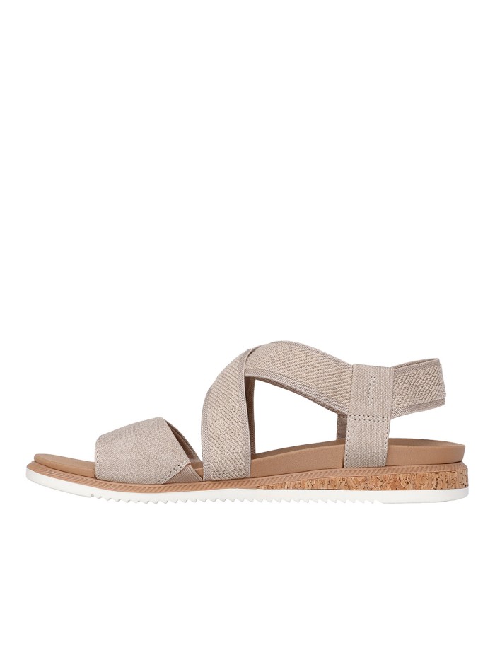 SANDALIAS ELASTICAS PARA MUJER SKECHERS BOBS Desert Kiss Low 114705 TAUPE