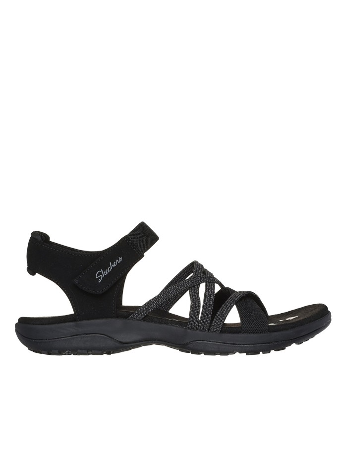 SANDALIA ELÁSTICA DE MUJER SKECHERS REGGAE SLIM - MEADOW GRAZER 163193 NEGRO