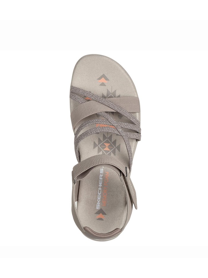 SANDALIA ELÁSTICA DE MUJER SKECHERS  REGGAE SLIM - MEADOW GRAZER 163193 TAUPE