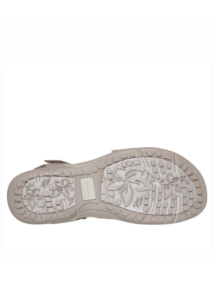 SANDALIA ELÁSTICA DE MUJER SKECHERS  REGGAE SLIM - MEADOW GRAZER 163193 TAUPE