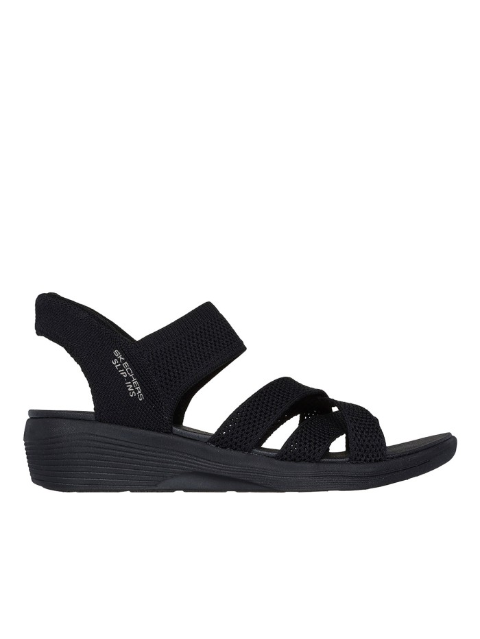SANDALIAS VEGANAS ELÁSTICAS PARA MUJER SKECHERS Slip Ins Arya - Cooling Off 163524 NEGRO