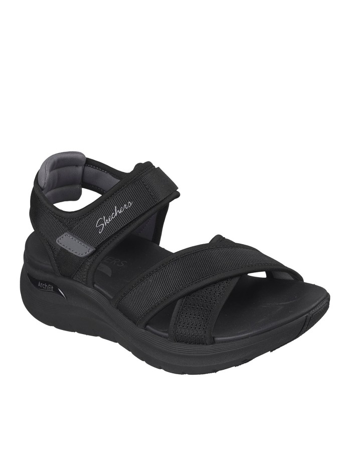 SANDALIAS CON VELCROS DE MUJER SKECHERS Arch Fit 2.0 Sandal - Feelin' Bright 164078 NEGRO