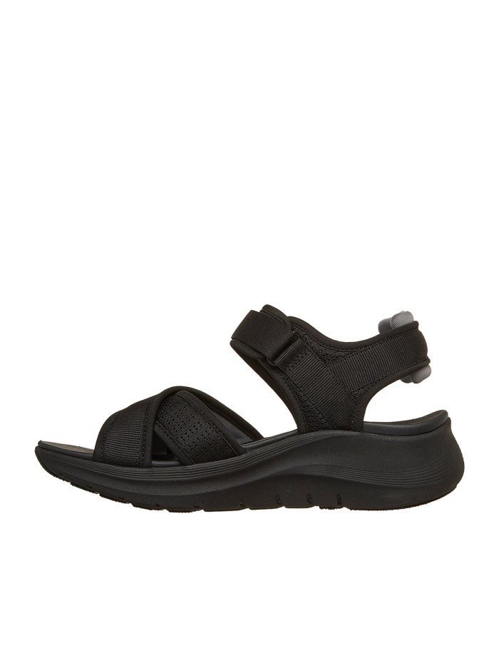 SANDALIAS CON VELCROS DE MUJER SKECHERS Arch Fit 2.0 Sandal - Feelin' Bright 164078 NEGRO