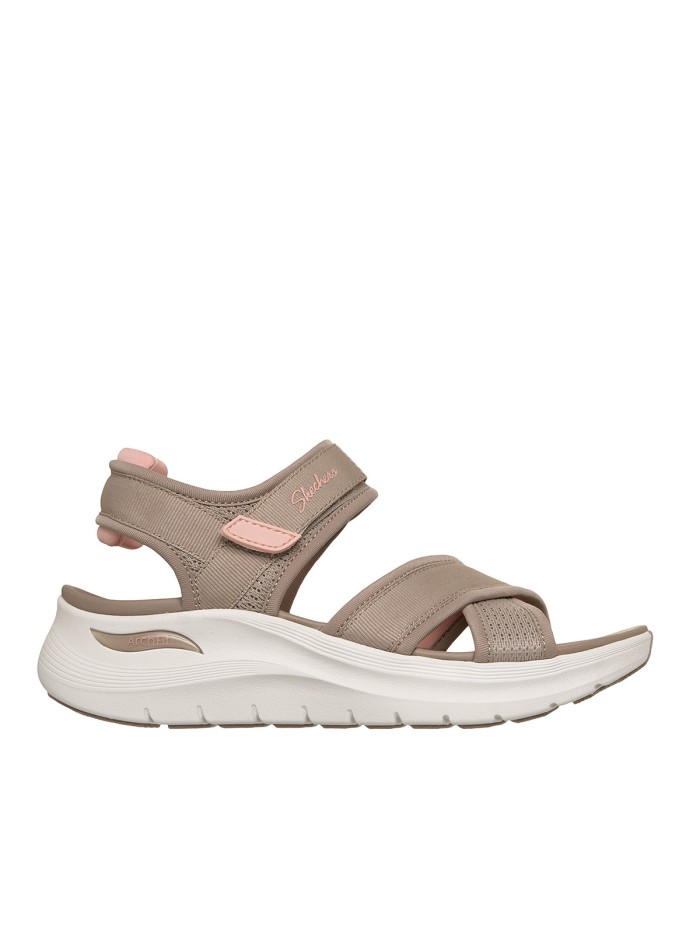 SANDALIAS CON VELCROS DE MUJER SKECHERS Arch Fit 2.0 Sandal - Feelin' Bright 164078 TAUPE