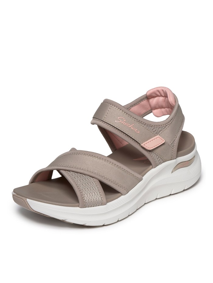 SANDALIAS CON VELCROS DE MUJER SKECHERS Arch Fit 2.0 Sandal - Feelin' Bright 164078 TAUPE