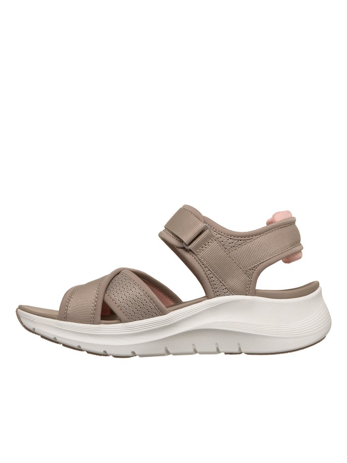 SANDALIAS CON VELCROS DE MUJER SKECHERS Arch Fit 2.0 Sandal - Feelin' Bright 164078 TAUPE