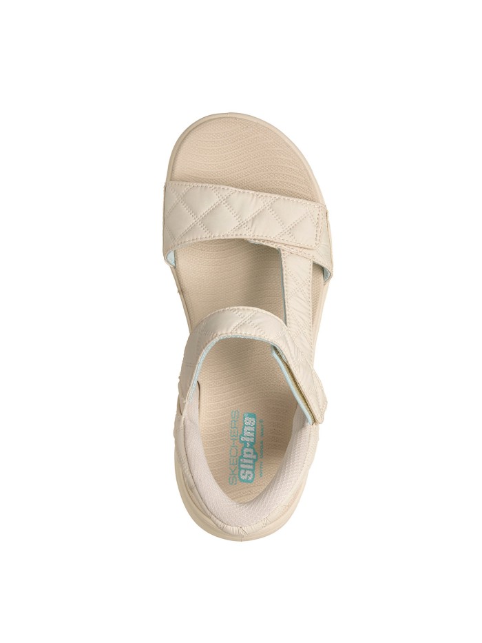 SANDALIAS CON VELCROS PARA MUJER Skechers Slip-ins: GO WALK Glide-Step 2.0 Sandal - Cozy Fit Jada 141276 BEIGE