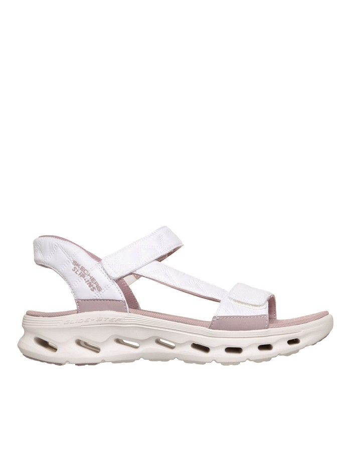SANDALIAS CON VELCROS PARA MUJER Skechers Slip-ins: GO WALK Glide-Step 2.0 Sandal - Cozy Fit Jada 141276 BLANCO