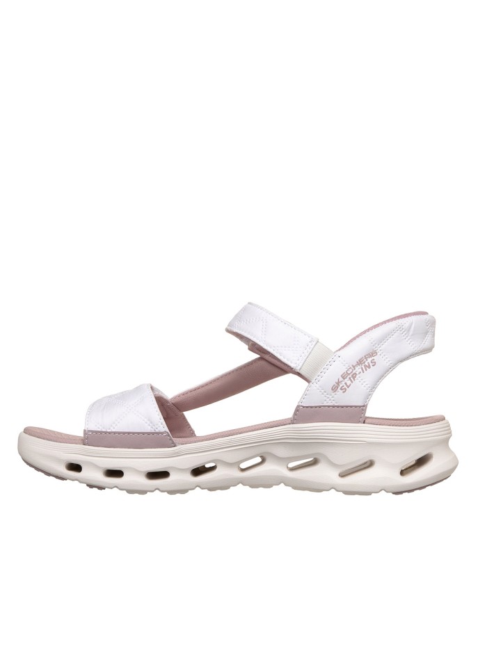 SANDALIAS CON VELCROS PARA MUJER Skechers Slip-ins: GO WALK Glide-Step 2.0 Sandal - Cozy Fit Jada 141276 BLANCO