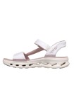 SANDALIAS CON VELCROS PARA MUJER Skechers Slip-ins: GO WALK Glide-Step 2.0 Sandal - Cozy Fit Jada 141276 BLANCO
