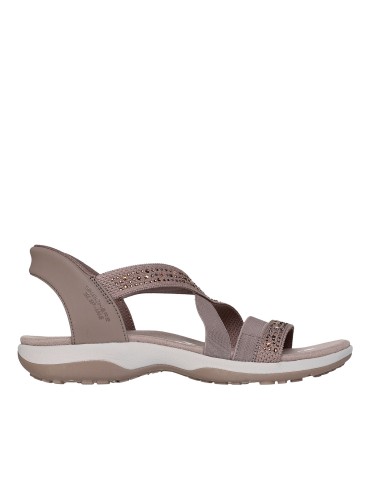 SANDALIAS CON ELÁSTICOS SKECHERS PARA MUJER Hands Free Slip-ins®: Reggae Slim - Summer Sparkle MARRÓN