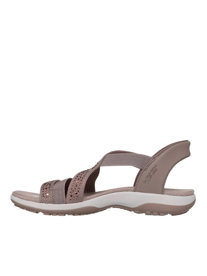 SANDALIAS CON ELÁSTICOS SKECHERS PARA MUJER Hands Free Slip-ins®: Reggae Slim - Summer Sparkle MARRÓN
