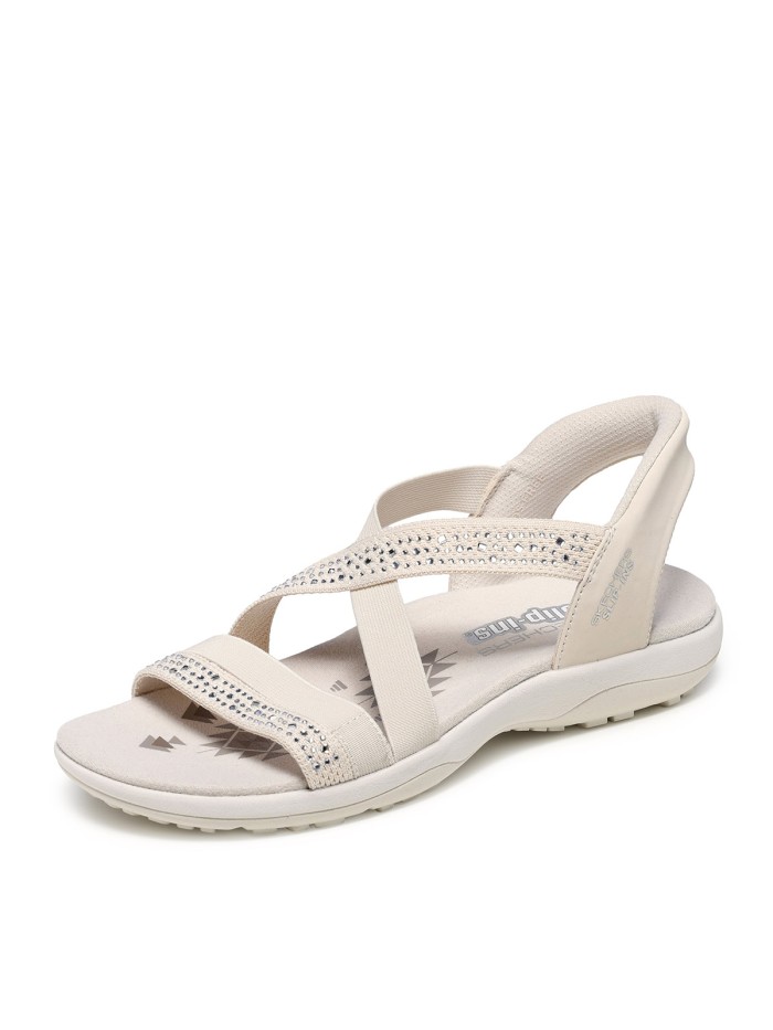 SANDALIAS CON ELÁSTICOS SKECHERS PARA MUJER Hands Free Slip-ins®: Reggae Slim - Summer Sparkle BLANCO
