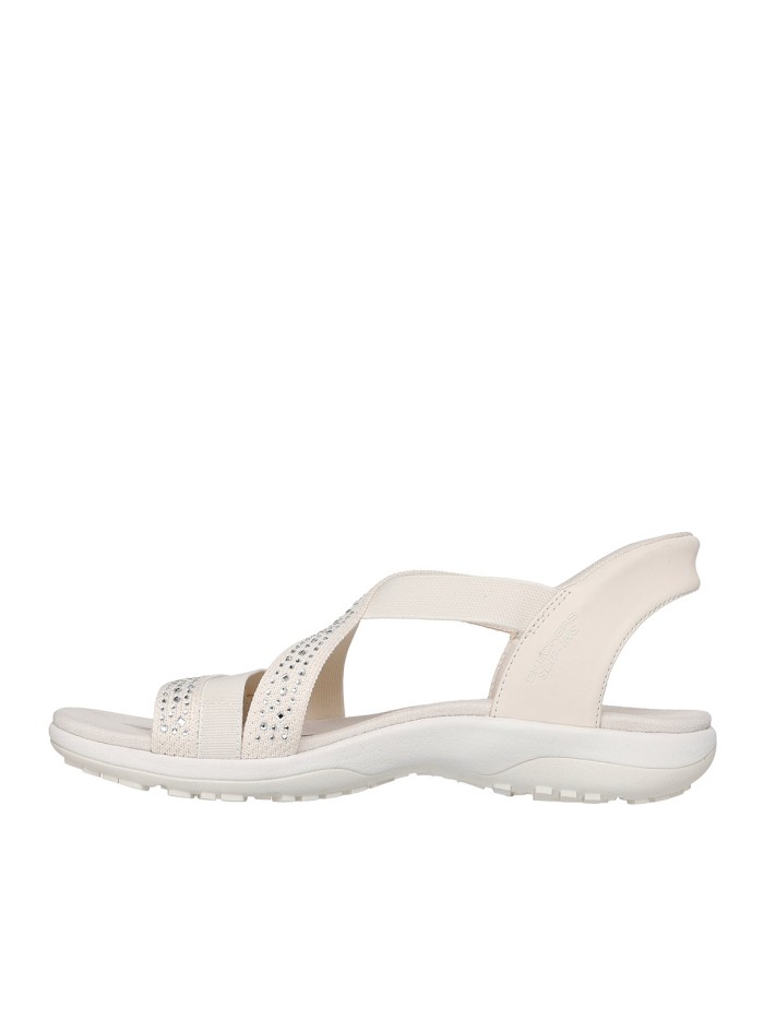SANDALIAS CON ELÁSTICOS SKECHERS PARA MUJER Hands Free Slip-ins®: Reggae Slim - Summer Sparkle BLANCO