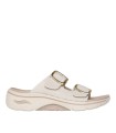 SANDALIA ELÁSTICA CON HEBILLAS PARA MUJER SKECHERS GO WALK Arch Fit 2.0 Sandal - Chloe 140871 BEIGE