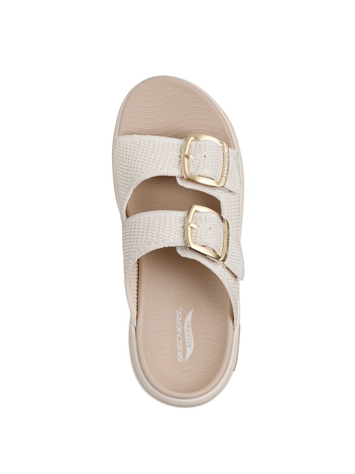 SANDALIA ELÁSTICA CON HEBILLAS PARA MUJER SKECHERS GO WALK Arch Fit 2.0 Sandal - Chloe 140871 BEIGE