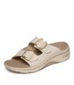 SANDALIA ELÁSTICA CON HEBILLAS PARA MUJER SKECHERS GO WALK Arch Fit 2.0 Sandal - Chloe 140871 BEIGE