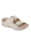SANDALIA ELÁSTICA CON HEBILLAS PARA MUJER SKECHERS GO WALK Arch Fit 2.0 Sandal - Chloe 140871 BEIGE