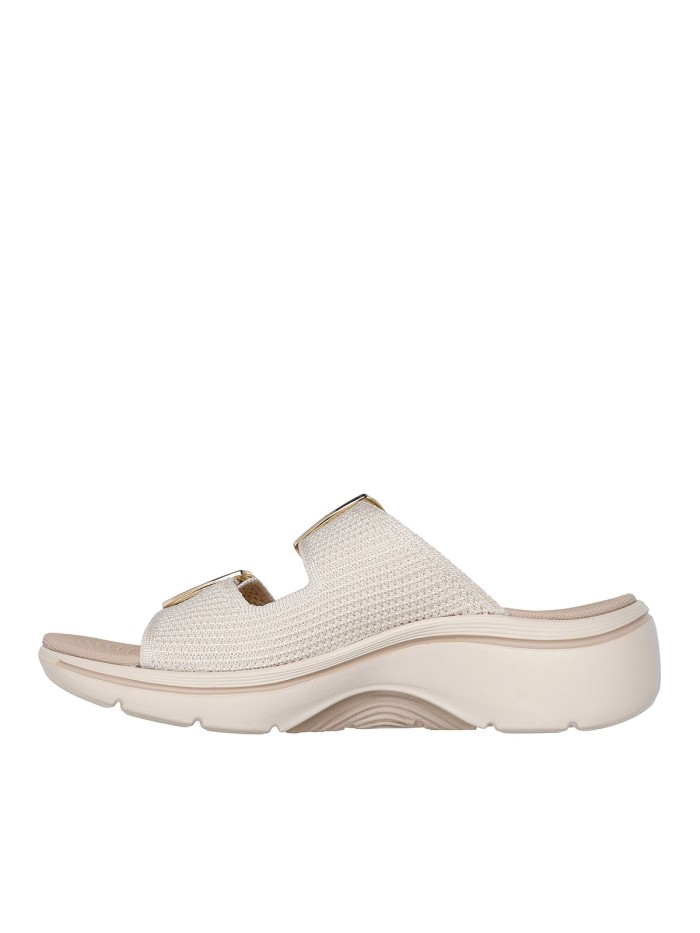 SANDALIA ELÁSTICA CON HEBILLAS PARA MUJER SKECHERS GO WALK Arch Fit 2.0 Sandal - Chloe 140871 BEIGE