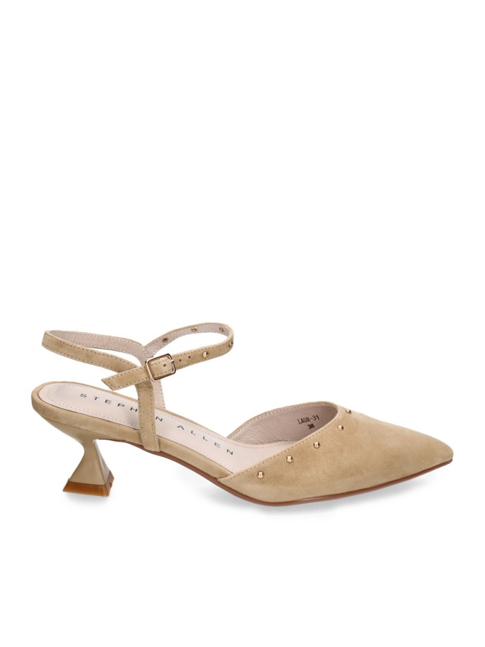 ZAPATO DESTALONADO CON TACON BAJO STEPHEN ALLEN LAUR-31 CAMEL