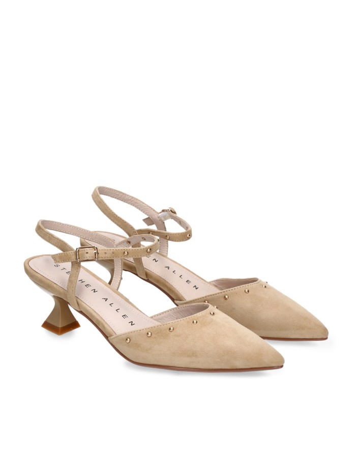 ZAPATO DESTALONADO CON TACON BAJO STEPHEN ALLEN LAUR-31 CAMEL