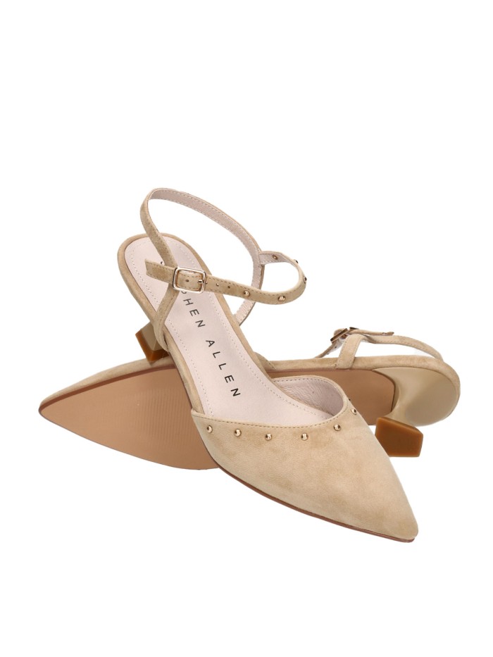 ZAPATO DESTALONADO CON TACON BAJO STEPHEN ALLEN LAUR-31 CAMEL