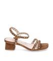 SANDALIAS DE MUJER STEPHEN ALLEN MAHA 40-2661L-3 EN ANTE CAMEL CON TACÓN
