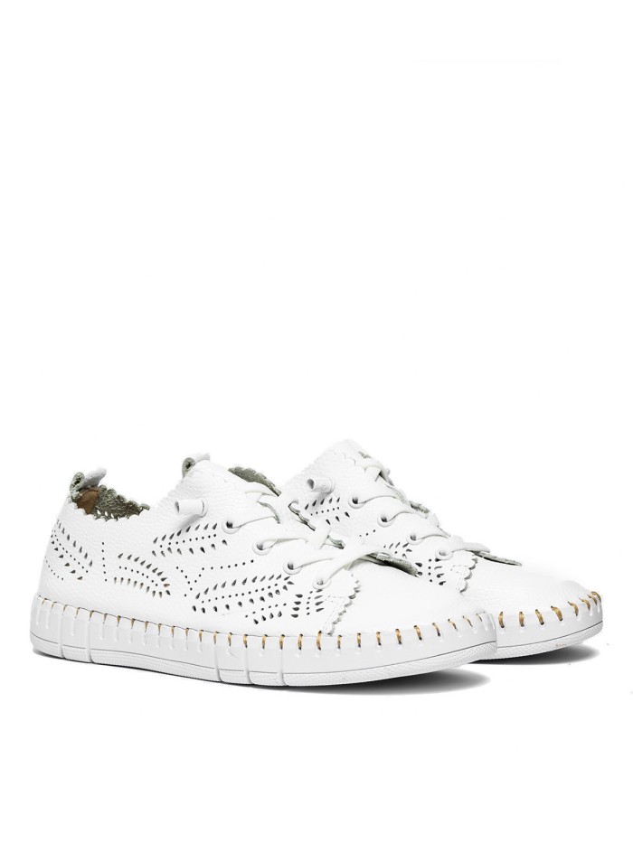 ZAPATILLAS DE CORDONES PARA MUJER THE HAPPY MONK CRETA 014 BLANCO