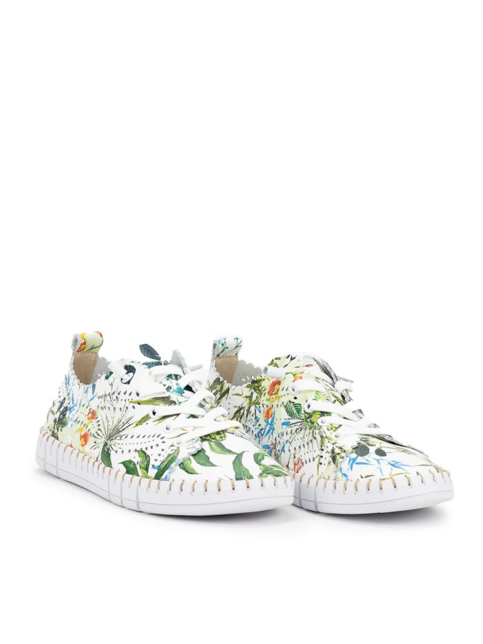 ZAPATILLAS DE CORDONES CON DISEÑO FLORAL PARA MUJER THE HAPPY MONK CRETA 014 VERDE