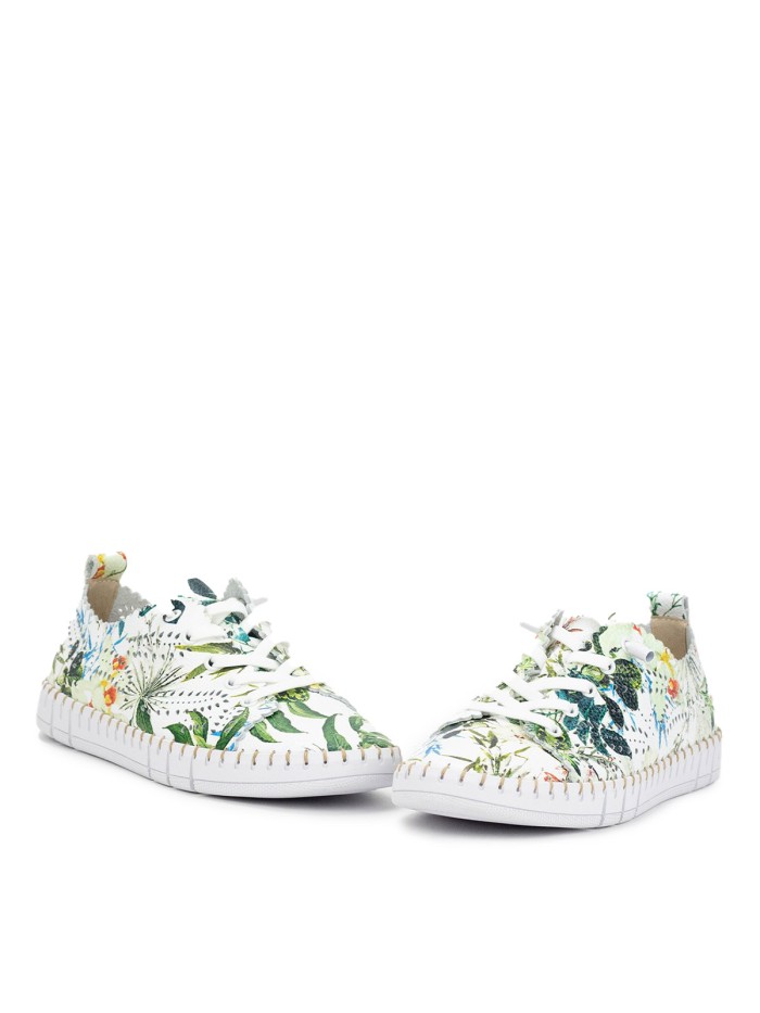 ZAPATILLAS DE CORDONES CON DISEÑO FLORAL PARA MUJER THE HAPPY MONK CRETA 014 VERDE