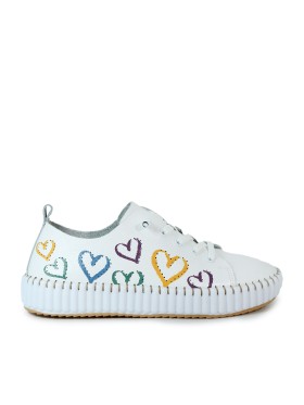 ZAPATILLAS FRESCAS DE PIEL CON CORAZONES THE HAPPY MONK MALLORCA 009 MULTICOLOR