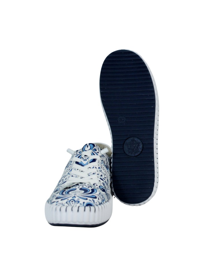 ZAPATILLAS CONFORT DE PIEL CON ESTAMPADO PARA MUJER THE HAPPY MONK MALLORCA 009 MARINO