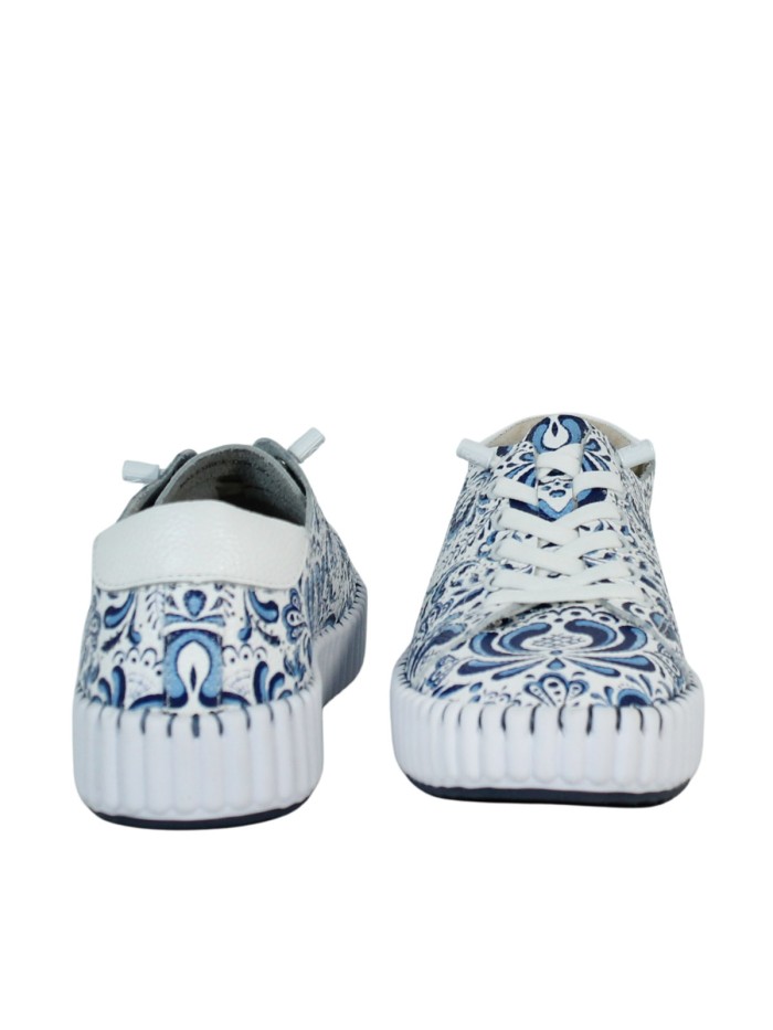 ZAPATILLAS CONFORT DE PIEL CON ESTAMPADO PARA MUJER THE HAPPY MONK MALLORCA 009 MARINO