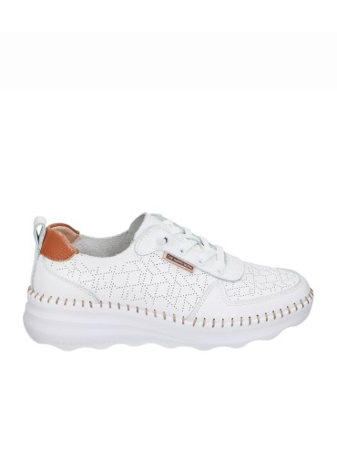 ZAPATILLAS CONFORT DE PIEL BLANCAS PARA MUJER THE HAPPY MONK CALPE-002