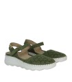 SANDALIAS DE MUJER CON CUÑA Y PLANTA DE GEL THE HAPPY MONK CALPE-009 OLIVA