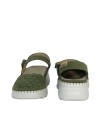SANDALIAS DE MUJER CON CUÑA Y PLANTA DE GEL THE HAPPY MONK CALPE-009 OLIVA