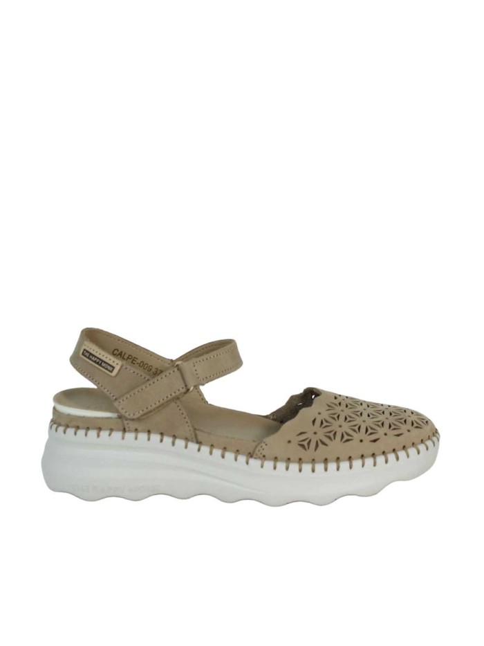SANDALIAS DE CUÑA CON PLANTA DE GEL PARA MUJER THE HAPPY MONK CALPE-009 TAUPE