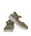 SANDALIAS DE CUÑA CON PLANTA DE GEL PARA MUJER THE HAPPY MONK CALPE-009 TAUPE